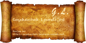 Geyduschek Leonárd névjegykártya